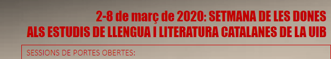 Aules obertes: setmana de les dones 2020