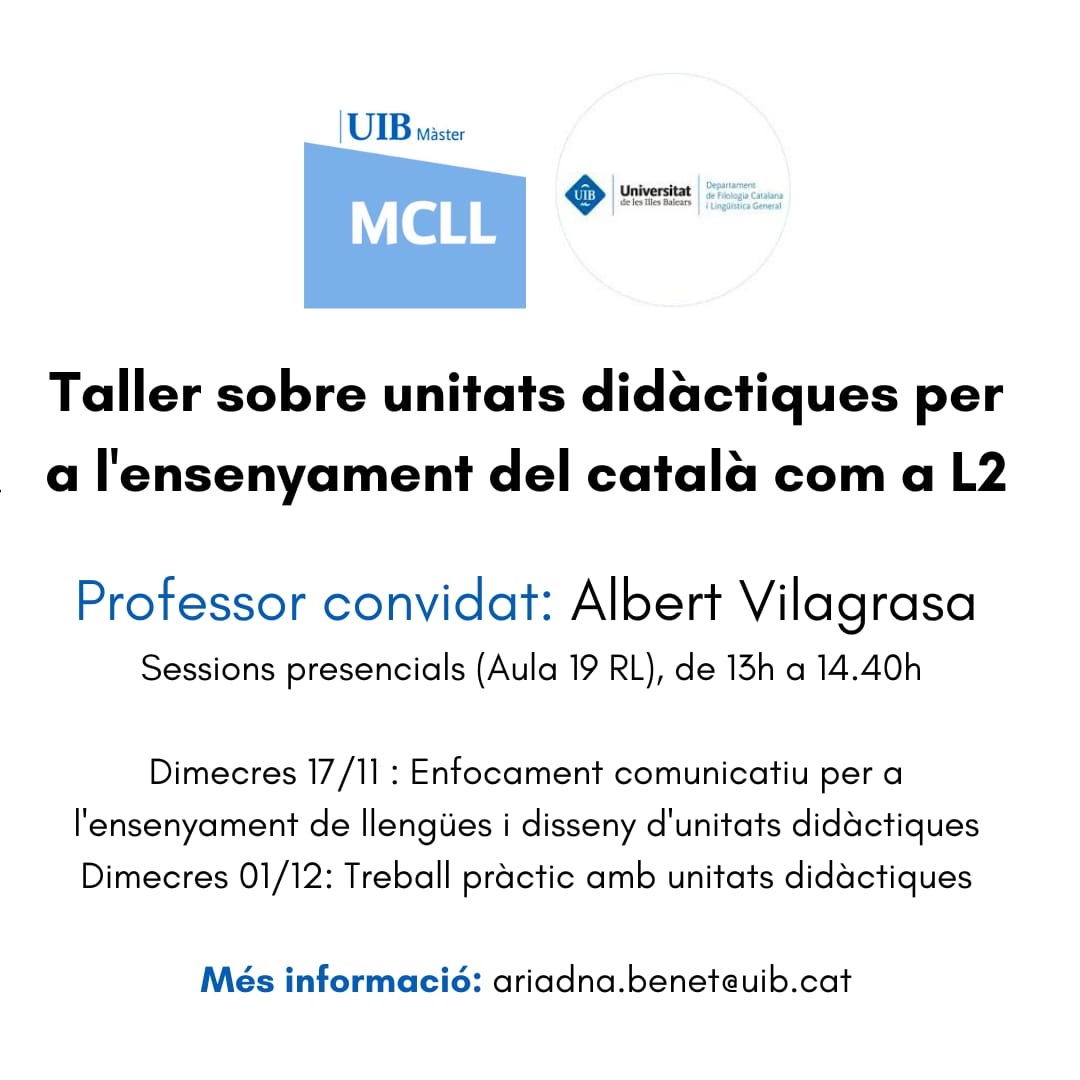 Taller d’Albert Vilagrasa sobre unitats didàctiques per a l’ensenyament del català com a L2