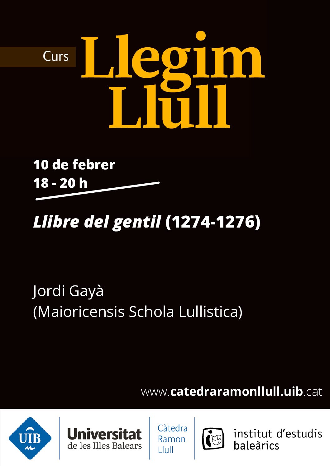 Cinquena sessió del curs Llegim Llull “Llibre del gentil (1274-1276)”