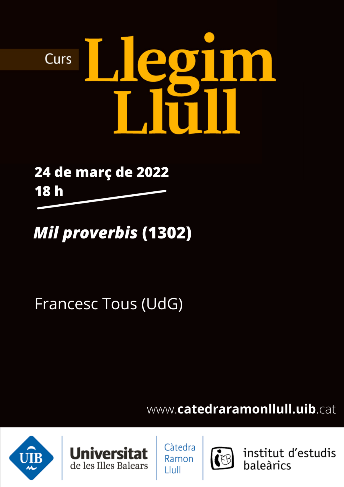 Novena sessió del curs Llegim Llull “Mil proverbis (1302)”