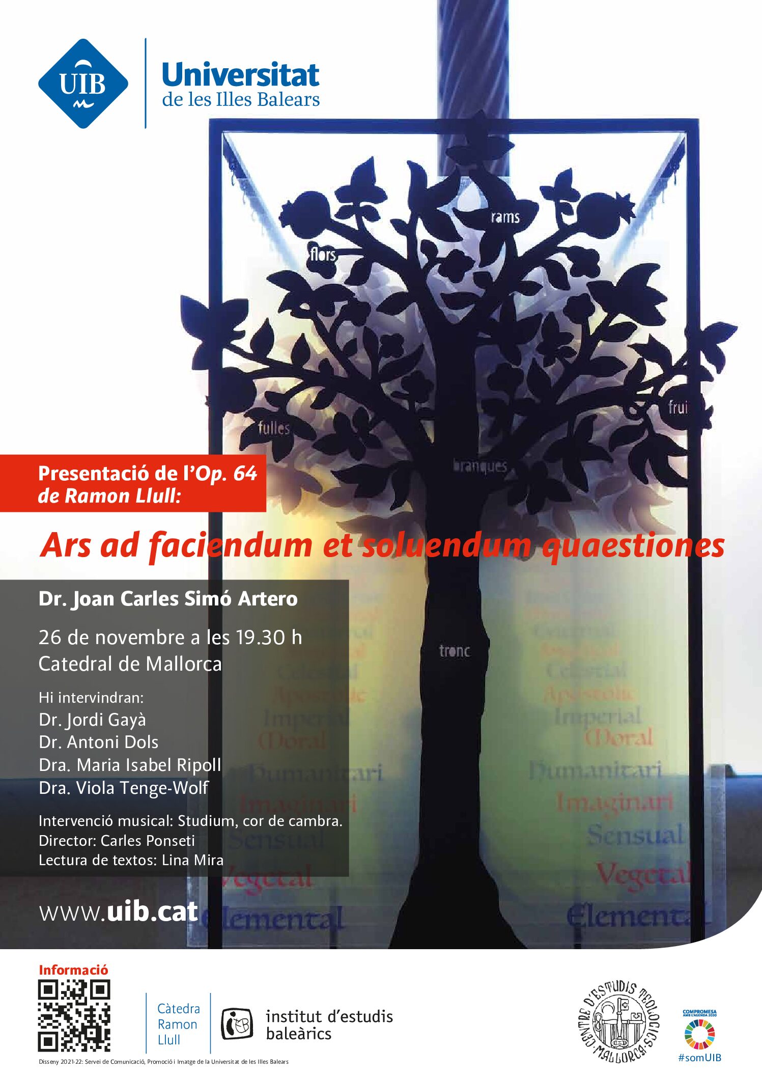 Presentació de l’op. 64 de Ramon Llull: Ars ad faciendum et soluendum quaestiones, a cura del Dr. Joan Carles Simó Artero